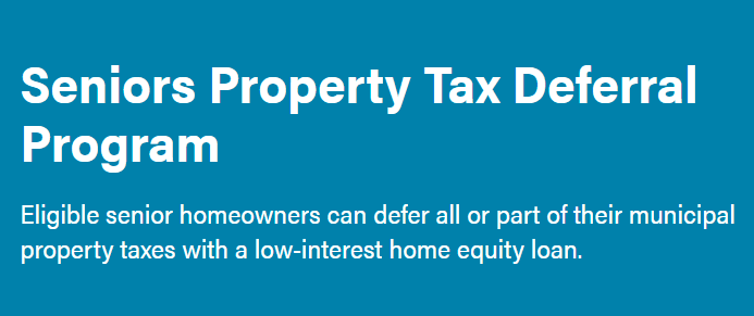Seniors Property Tax Deferral Program